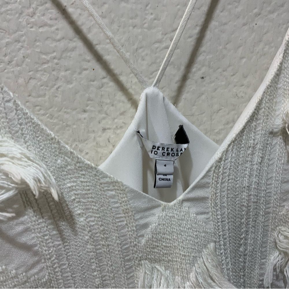 10 Crosby Derek Lam Womens Tassel Weave Tank Top White Size 4 - Picture 3 of 7